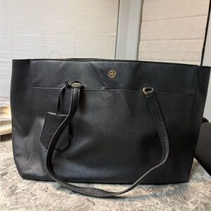 Black Leather Tote Bag